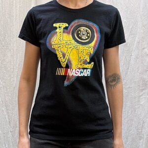 NASCAR Black LOVE and Tire Crew Neck T-Shirt